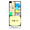 アンシャンテ 1Kの間取り