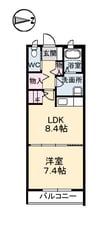 シャーメゾン・ノワ・ドゥ・ココ 1LDKの間取り