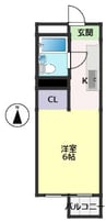 リヤンフォート･役知 1Kの間取り
