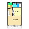 シャルマン 1LDKの間取り