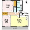 コートドール海老ノ丸 B棟 2LDKの間取り