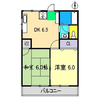 間取図 高知市電ごめん線・伊野線/舟戸駅 徒歩9分 3階 築21年