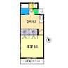 ハピィハイツ百石 1DKの間取り