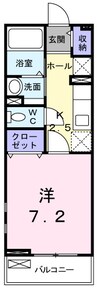 桜 1Kの間取り