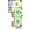 能茶山ハイツ 2DKの間取り