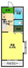 フィットハイム比島 1Rの間取り