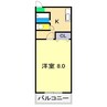 グリーングラス 1Kの間取り