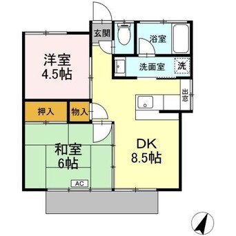 間取図 神田平屋貸家 東3号室