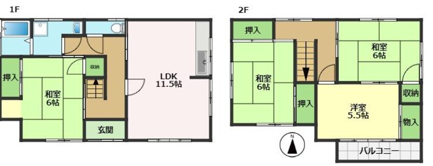 間取図 高知市電ごめん線・伊野線/鹿児駅 徒歩3分 築34年