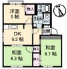 東代ハイツ A棟 3DKの間取り