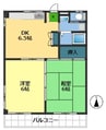 高知市電ごめん線・伊野線/県立美術館通駅 徒歩9分 4階 築39年 2DKの間取り