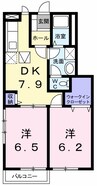 ハイム高岡　Ｉ 2DKの間取り