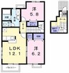 アレグレッチェ　Ｂ 2LDKの間取り