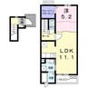 カーサ・モデルノ 1LDKの間取り