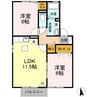 マーブル土佐 2LDKの間取り