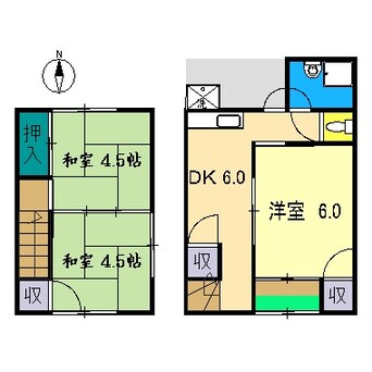 間取図 貸家(薊野西町2-5-5-1)中島邸 北