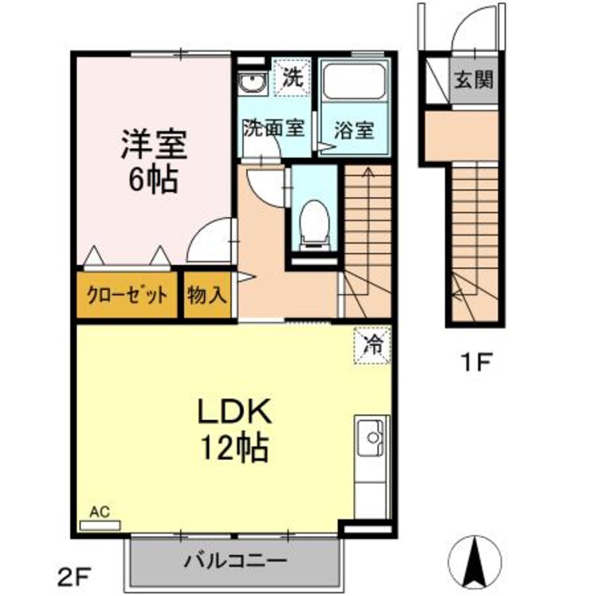 間取図 セジュール堂林 A棟