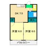 清遠マンション(天神町) 2DKの間取り