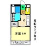 レトア新屋敷 1Kの間取り