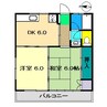 山岡マンション 2DKの間取り