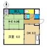 山岡マンション 2DKの間取り