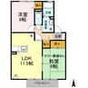 シャンポール Ⅱ 2LDKの間取り