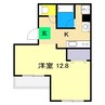 金子橋マンション 1Kの間取り