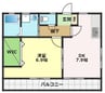 コンフォート弥右衛門 1LDKの間取り