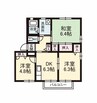 ハイツ花衣 3DKの間取り