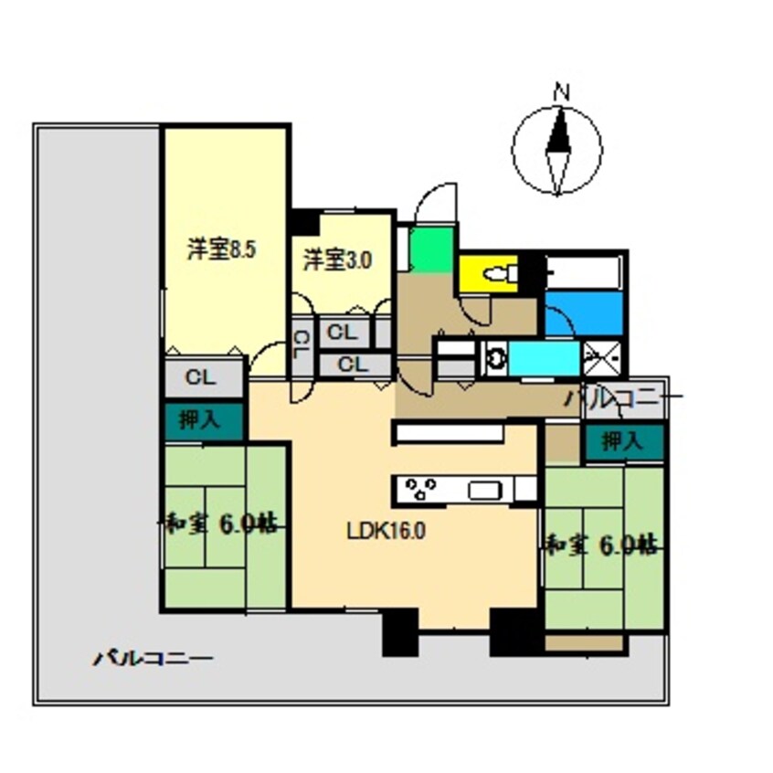 間取図 ダイアパレス中宝永町