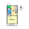 黒潮マンション 1Kの間取り