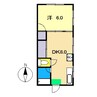 フローリッシュ 1DKの間取り