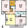 グランフェリオ C棟 3DKの間取り