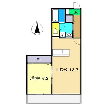 間取図 リーヴァ鴨部 Ⅱ