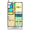 エトワール南御座 2DKの間取り