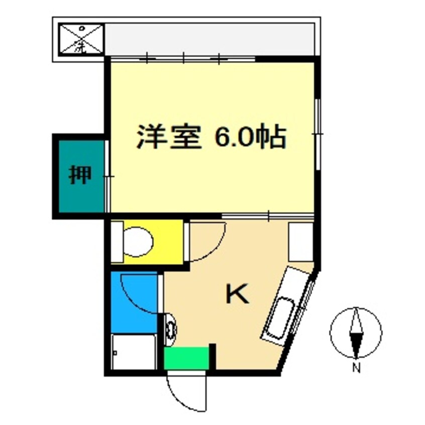 間取図 土讃線/高知駅 徒歩9分 1階 築54年