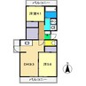 ヴィラナリー高知 3号棟 2DKの間取り