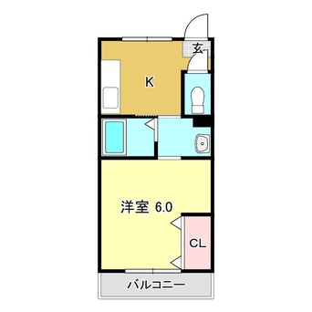 間取図 高知市電ごめん線・伊野線/舟戸駅 徒歩4分 4階 築37年