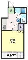 高知市電ごめん線・伊野線/東新木駅 徒歩6分 2階 築25年 1DKの間取り