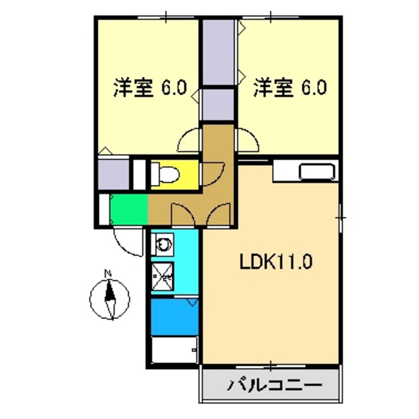 間取図 プレミール大篠 C棟