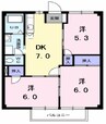 カレントハウスⅡＣ 3DKの間取り