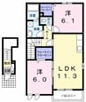 ＦＬＯＲ　野市　Ｂ 2LDKの間取り