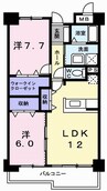 フランスクエア 2LDKの間取り