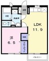 ニューエル長岡Ｂ 1LDKの間取り