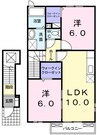 グリーンビュー野市 2LDKの間取り