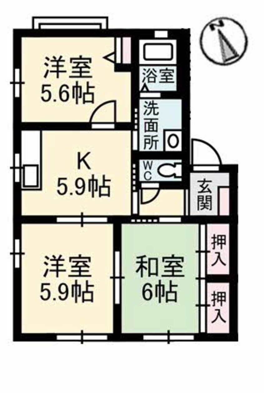 間取図 フレグランス篠原 A棟