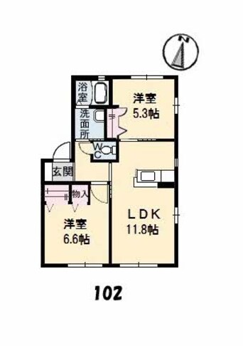 間取図 メゾンボヌールⅡ B棟