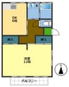 ハイツかりん 1DKの間取り