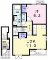 アンジュロ 1LDKの間取り