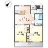 パルムドール弐番館 2LDKの間取り